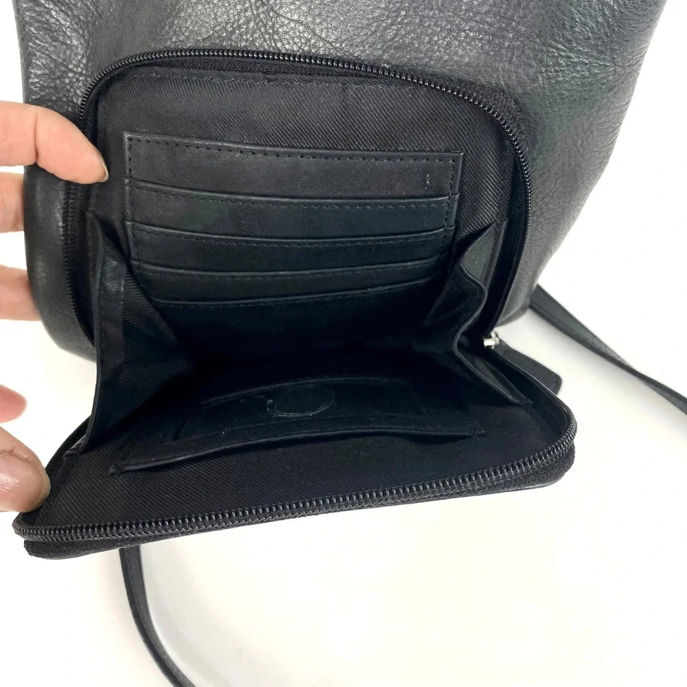 Fossil Black Leather Shoulder Bag Purse Handbag Vintage - Fine!